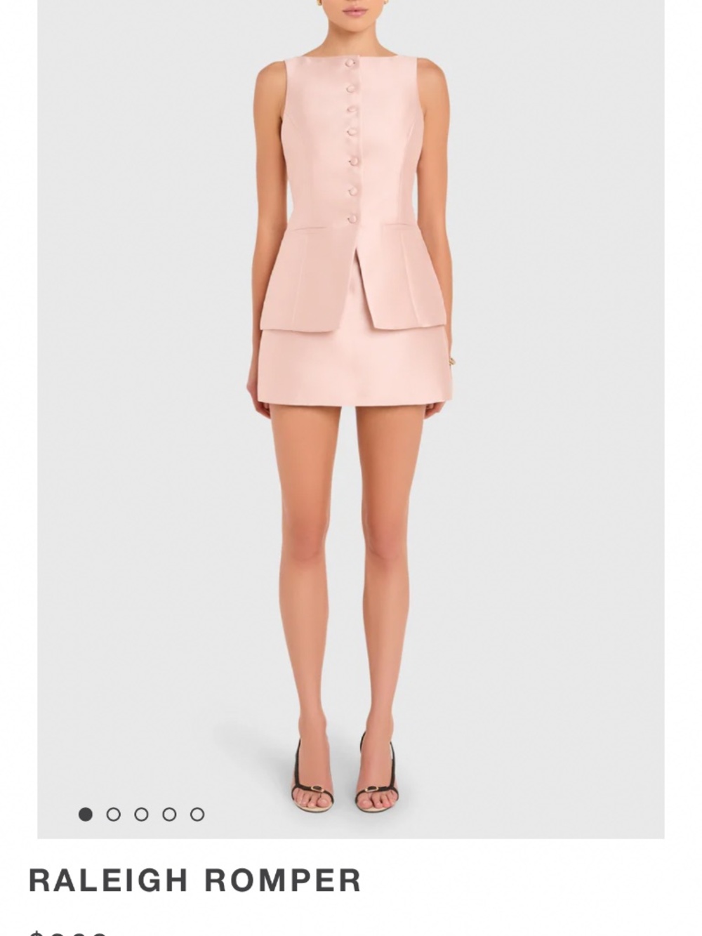 Amanda Uprichard Blush Pink Sleeveless Mini Romper